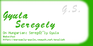 gyula seregely business card
